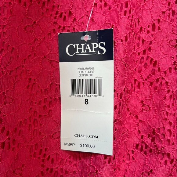 NWT Chaps Women Lace Sheath Dress Size 8 Calypso Coral Sleeveless Party Workwear - Picture 3 of 13